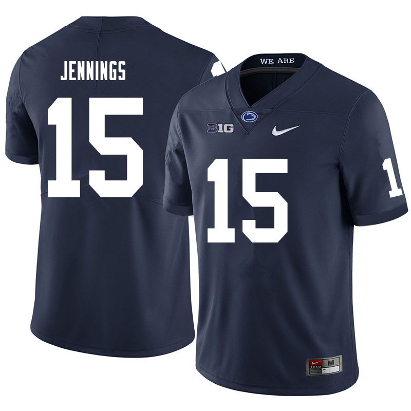 NCAA Nike Men's Penn State Nittany Lions Enzo Jennings #15 College Football Authentic Navy Stitched Jersey KZY8798HL
